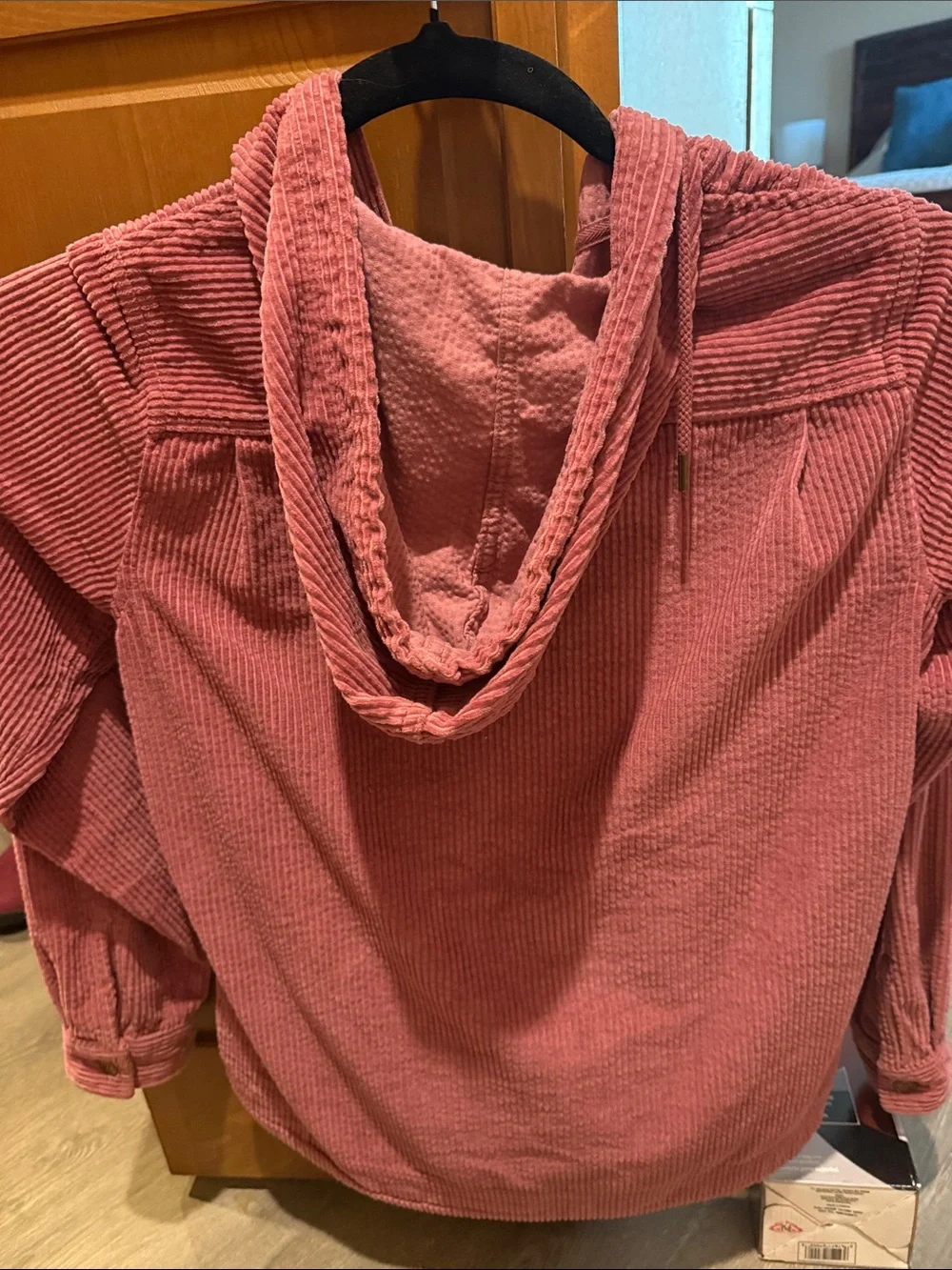 L.L. Bean Ribbed Corduroy Hooded Zip Jacket in Rose